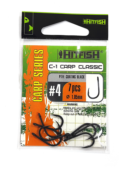 картинка Одинарный крючок HITFISH CARP SERIES PTFE-BC C-1 Carp Classic от производителя Hitfish