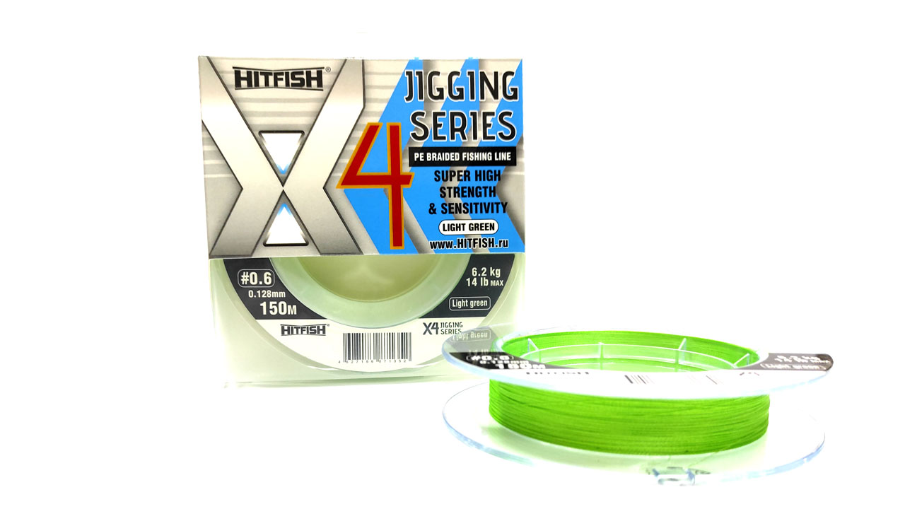 картинка Плетеный шнур HITFISH X4 Jigging Series Light Green 150m от производителя Hitfish